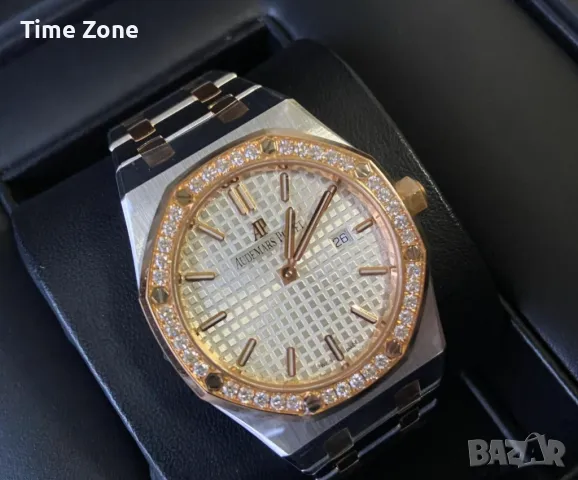 Audemars Piguet Royal Oak 33mm Steel & Rose Gold White Dial Diamond Дамски Различни Варианти, снимка 3 - Дамски - 48183144