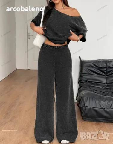 Дамски комплект от две части с къси ръкави и панталони , снимка 2 - Комплекти - 50867651