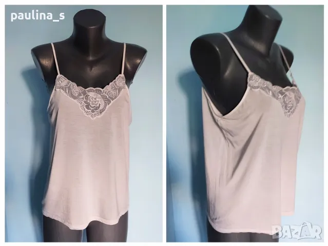 Шест различни броя / Бял потник с пайети и камизола / голям размер , снимка 12 - Потници - 28506311