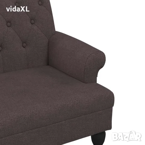 vidaXL Пейка с облегалка, тъмнокафява, 120x62x75,5 см, плат, снимка 6 - Дивани и мека мебел - 56147437