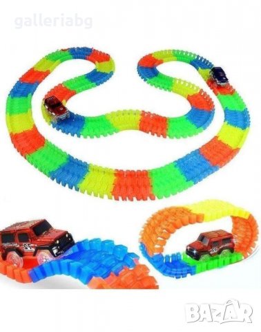 Писта със светещи ЛЕД колички, снимка 2 - Коли, камиони, мотори, писти - 35089389