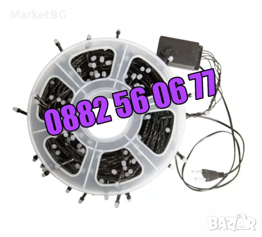 Коледни лампички 50 метра на макара, бяла светлина, водоустойчиви, снимка 7 - Декорация за дома - 52428025