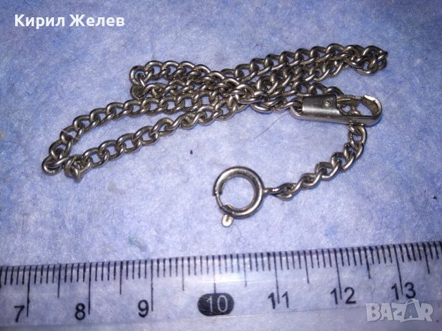 СТАРО ЗДРАВО НЕРЪЖДАЕМО СТОМАНЕНО ВИНТИДЖ СИНДЖИРЧЕ КЮСТЕК За ДЖОБЕН ЧАСОВНИК ВЕРИЖКА ЛАНЧЕ 26333, снимка 3 - Джобни - 39856489