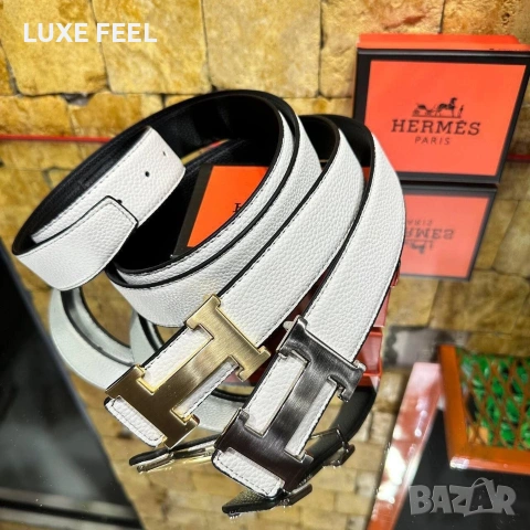 Hermes ⚜️ Естествена Кожа с Кутия, снимка 11 - Колани - 53374192