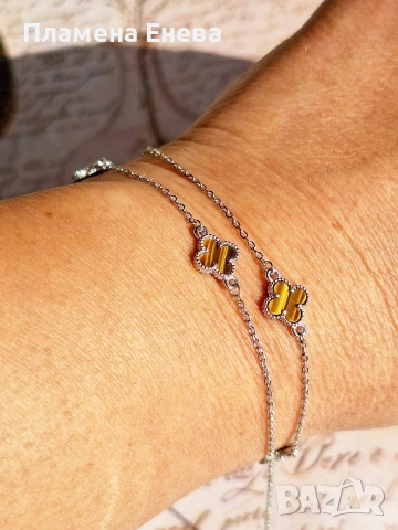 Колиета по модел на Van Cleef – сребърни бижута, снимка 16 - Колиета, медальони, синджири - 53744835