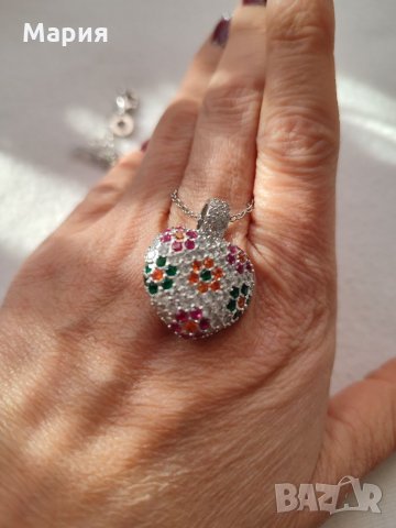 Сребърно колие, снимка 3 - Колиета, медальони, синджири - 34624196