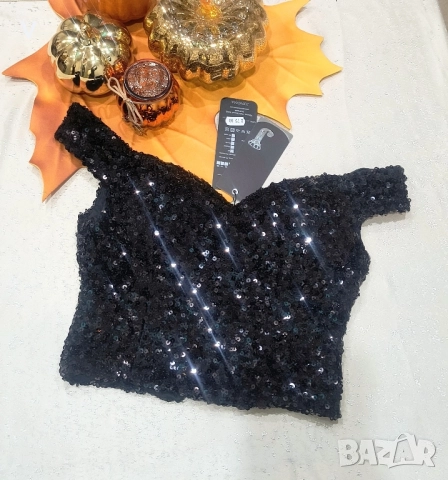 Дрехи Junona Юнона черен блестящ кроп топ бюстие Лачено яке сако палто кожен клин , снимка 4 - Корсети, бюстиета, топове - 52467434