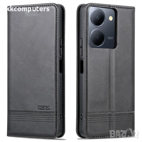 AZNS за vivo Y36 4G / Y36 5G Кожен Калъф Тефтер със Стойка, Портфейл и Скрийн Протектор – 6 цвята