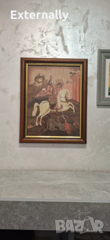 Гоблен „Свети Георги“, снимка 3 - Гоблени - 53086978