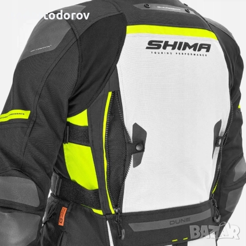 Мъжко текстилно мото яке SHIMA DUNE Fluo/White,протектори,вентилация, снимка 4 - Аксесоари и консумативи - 51515483