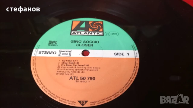 Дългосвиреща грамофонна плоча на GINO SOCCIO „CLOSER”, Германия, снимка 5 - Грамофонни плочи - 50942150