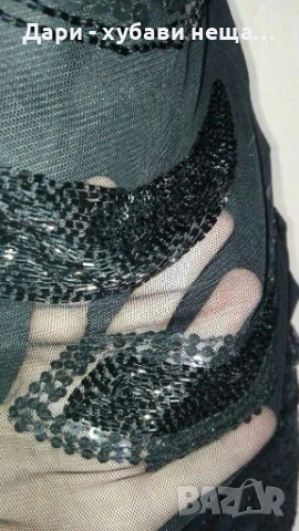 Комплект в черно, с пайети - пола и потник🍀❤S,M❤🍀арт.4097, снимка 6 - Комплекти - 36298633