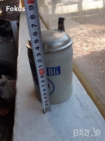 Стара немска колекционерска халба с капак керамика 1964г, снимка 9 - Антикварни и старинни предмети - 53444489