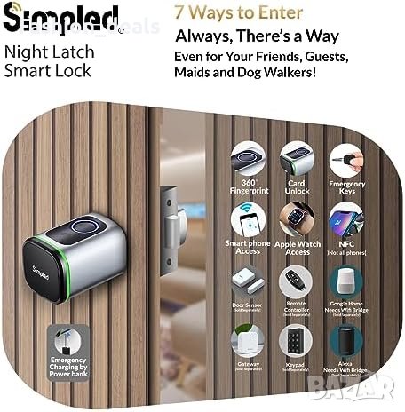 Нова интелигентна брава с резе ключалка за входна врата чрез смартфон, Alexa и Google, снимка 5 - Други стоки за дома - 42420073