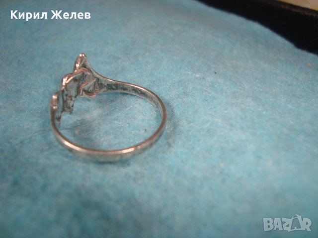 СТАР АРТ ДЕКО СРЕБЪРЕН ПРЪСТЕН АНГЛИЯ ВИСОКА ПРОБА ОКСИДИРАНО СРЕБРО РЪЧНА ЮВЕЛИРНА ИЗРАБОТКА 25831, снимка 9 - Антикварни и старинни предмети - 35747974