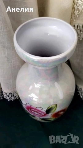 Ваза голяма с иридисцентно( бляскаво) покритие , снимка 3 - Вази - 52171906
