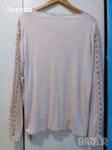 Блуза трико с дантела, снимка 3 - Блузи с дълъг ръкав и пуловери - 42218742