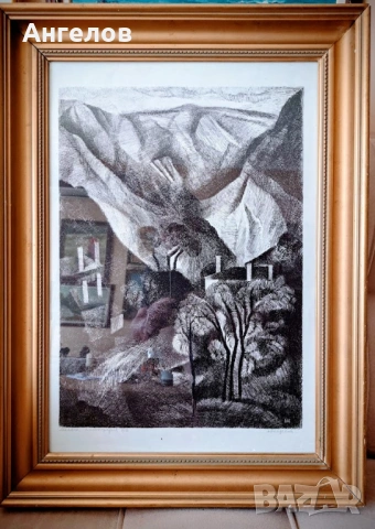 Литография "Мелник" на голямата графичка Елка Найденова (1932 – 2016)