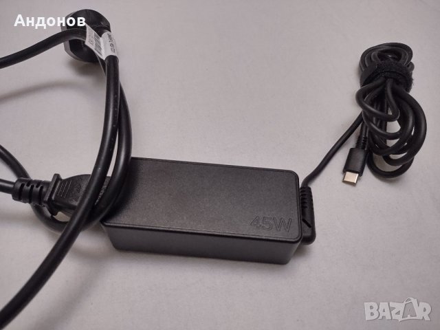 Оригинално зарядно за лаптопи Lenovo - 45W, букса - USB Type-C, снимка 2 - Лаптоп аксесоари - 34485576