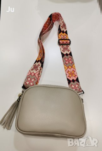 ✨Чанта Естествена кожа ✨Нова ✨Цветна Дръжка ✨Шарена дръжка, снимка 3 - Чанти - 39369757