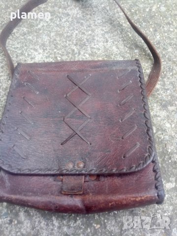Стара кожена чанта, снимка 1 - Антикварни и старинни предмети - 40918778