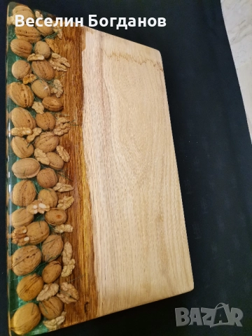 Плато за сервиране и рязане орех и епоксидна смола , снимка 3 - Други - 52809094