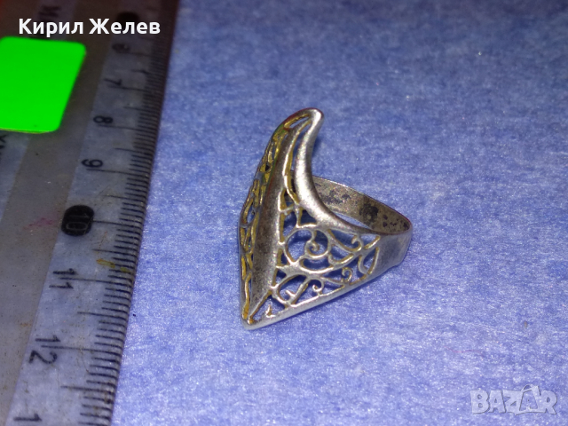 КРАСИВ АЖУРЕН РЕТРО СРЕБЪРЕН ПРЪСТЕН ВИСОКА ПРОБА СРЕБРО РЪЧНА АРТ ИЗРАБОТКА 43813, снимка 10 - Антикварни и старинни предмети - 44690237