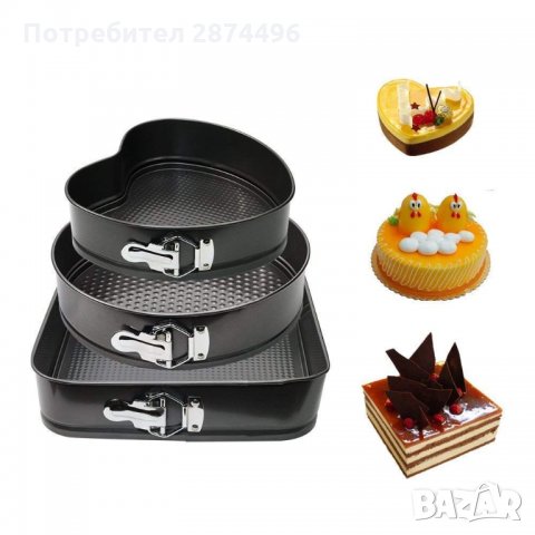 1777 Кръгли форми за печене с падащо дъно в три размера, снимка 11 - Форми - 35738153