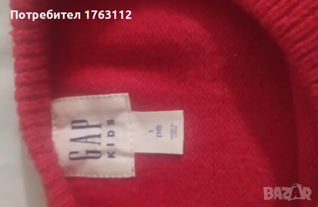 Gap детски пуловер, памук, полиестер и вълна, за 10-11 г.дете, L размер, снимка 3 - Детски пуловери и жилетки - 49341879
