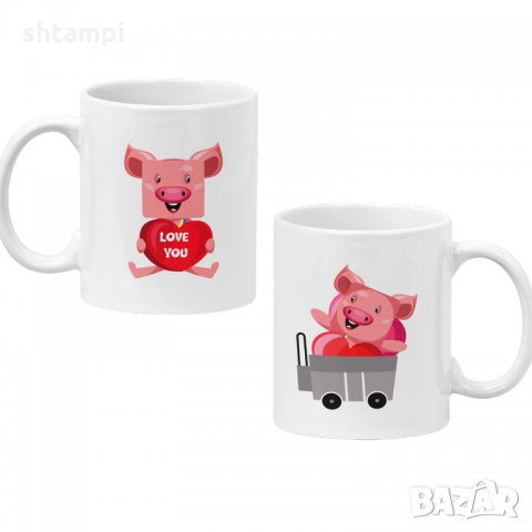 Комплект чаши за влюбени Love Pigs