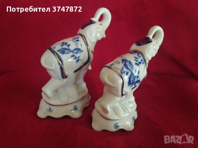 РАЗПРОДАЖБА! Порцеланови фигури Слонове 2 бр.(ПУКНАТИНИ), снимка 3 - Антикварни и старинни предмети - 40884752