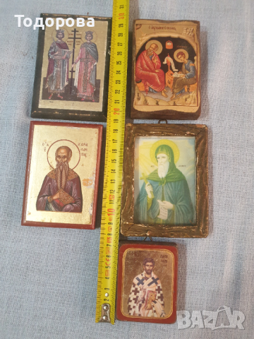 Лот 4- стари домашни икони -  5 броя, снимка 8 - Антикварни и старинни предмети - 44629366