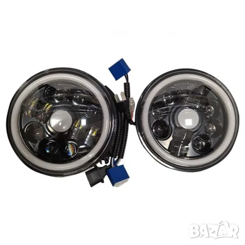 Комплект 7-инчови LED фарове 50 W с мигач, снимка 2 - Аксесоари и консумативи - 55864134