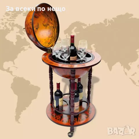Глобус бар стойка за вино, евкалиптово дърво Код P358, снимка 8 - Декорация за дома - 49804674