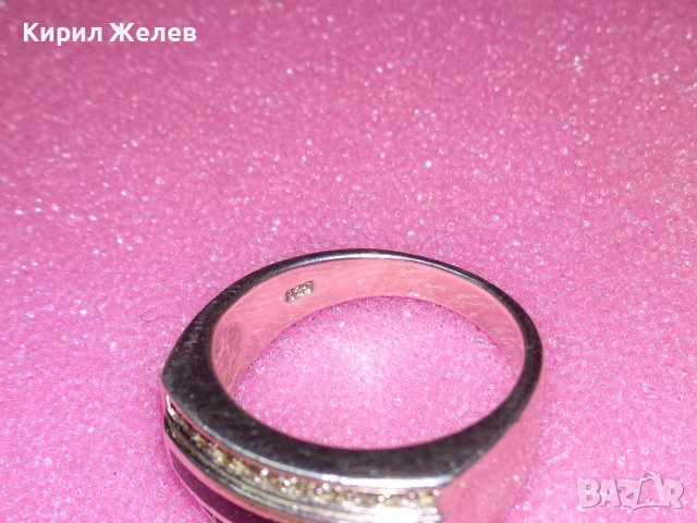 ПРЕКРАСЕН СКЪПОЦЕНЕН СРЕБЪРЕН ПРЪСТЕН РОДИРАНО СРЕБРО 925 с ЧЕРЕН ОНИКС и ИСКРЯЩИ ЦИРКОНИ 43361, снимка 12 - Пръстени - 44392509