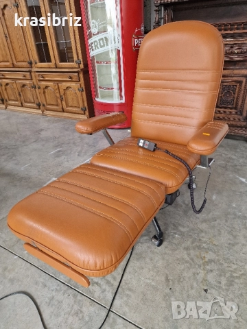 Релаксиращ Електрически Стол-Естествена Кожа-внос от Германия!, снимка 6 - Столове - 52488707