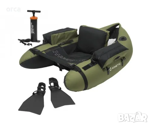 Проходилка за риболов Kinetic Fish Hunter Float Tube Combo – комплект с плавници и помпа