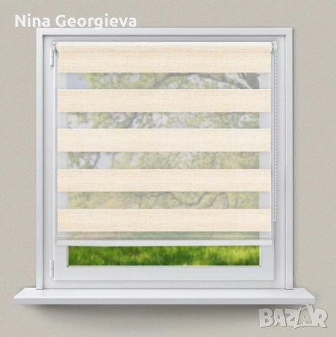 Щори ECD Ролетни, Текстилни, Двойни, Без пробиване, Включен монтажен материал, Бял, Сив, Бежов, снимка 8 - Щори - 53292765