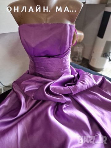 Дълга сатен коприна   рокля. , снимка 5 - Рокли - 40257578