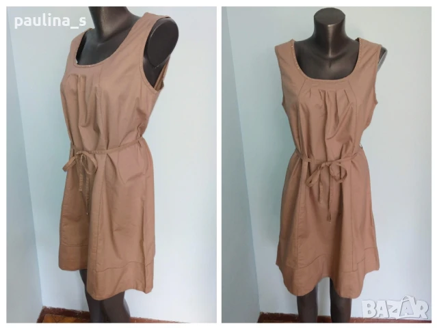 Два различни броя / Рокля цвят "Nude" от плюшено букле England и Памучна , снимка 10 - Рокли - 28301513