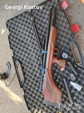PCP Въздушна пушка Aselkon MX7 Wood (5.5 mm / .22) – Пълен комплект в твърд куфар, снимка 6 - Въздушно оръжие - 56114270