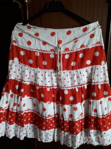 Дамска блуза червена с къдрички на точки Viola, снимка 5 - Блузи с дълъг ръкав и пуловери - 41896485