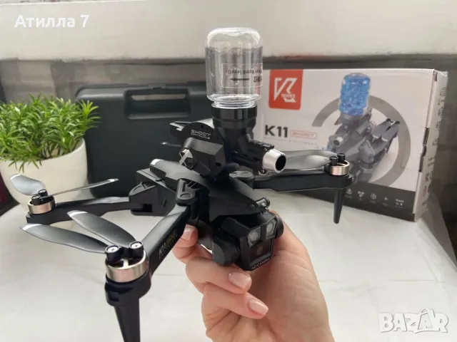Боен Дрон K11 - Безчетков тройно заснемащ дрон с водни бомби, снимка 3 - Дронове и аксесоари - 48278956