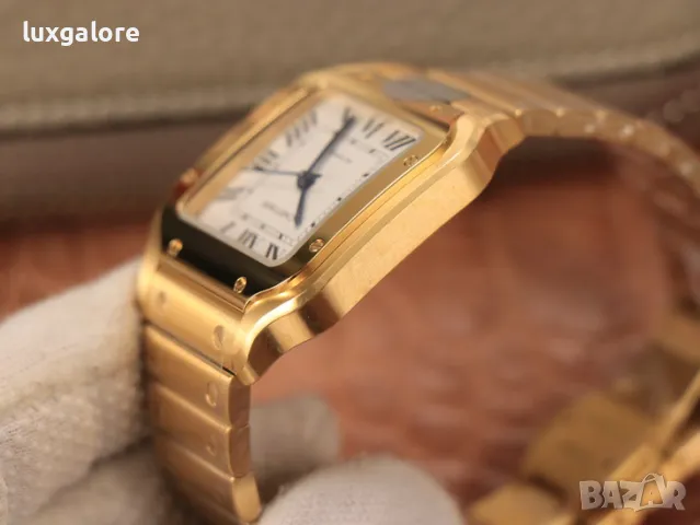 Унисекс часовник Cartier Santos de Cartier Gold с автоматичен механизъм, снимка 7 - Мъжки - 47310450