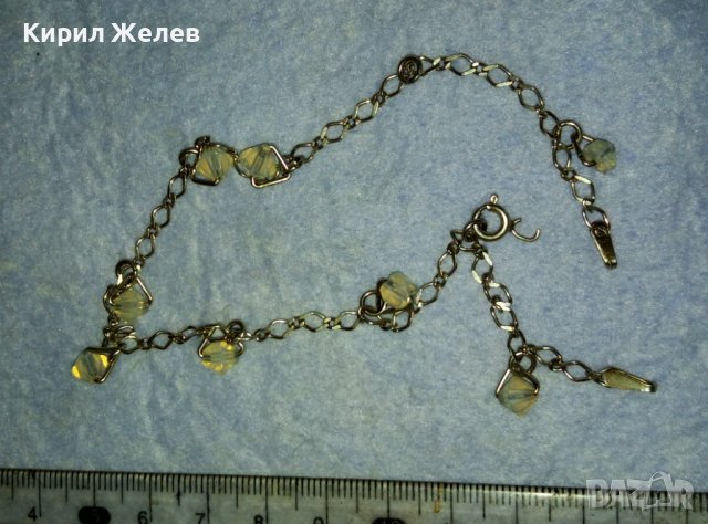 ЕФИРНА СКЪПОЦЕННА СРЕБЪРНА ГРИВНА За ГЛЕЗЕН СРЕБРО 925 с БЯЛА ПОЗЛАТА и ПЛАНИНСКИ КРИСТАЛИ 39964, снимка 3 - Гривни - 42475730