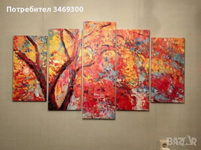 картина пано от пет части принт на канава, снимка 1