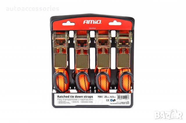 3000052634 Транспортни колани с обтегач 700 кг 25 мм 4,5 м 4 бр.BELT-03 02496, снимка 1