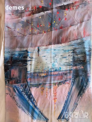 Фин двулицев шал с принт кашмир и вълна от Сант Петербург,Русия, снимка 3 - Шалове - 42209159