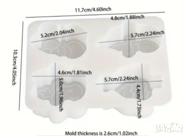 Молд за коледни сапуни и свещи к-т 4 вида, снимка 2 - Форми - 49667640