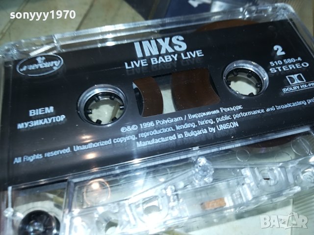 INEXS LIVE BABY LIVE-КАСЕТА-ОРИГИНАЛ BIEM МУЗИКАУТОР 1607230715, снимка 4 - Аудио касети - 41562226